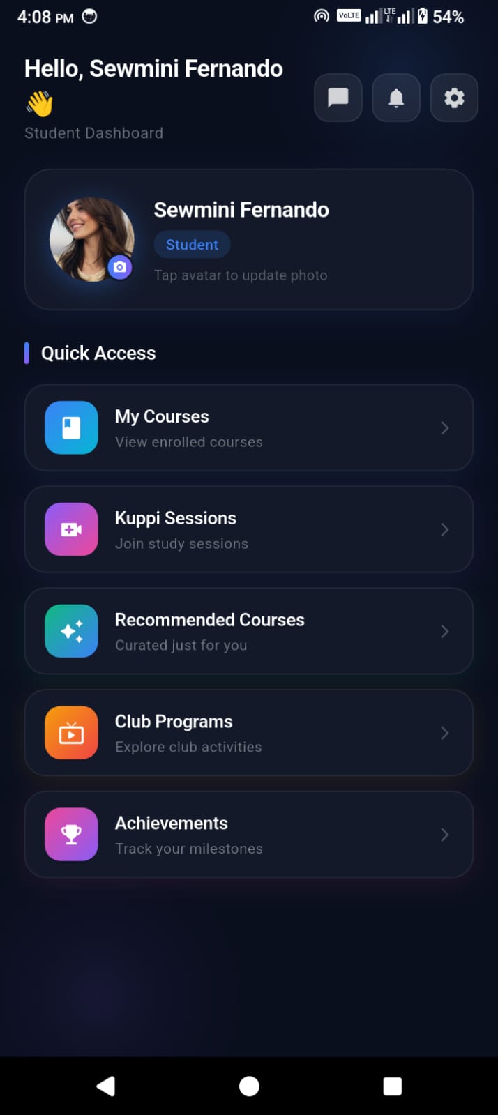 Student dashboard